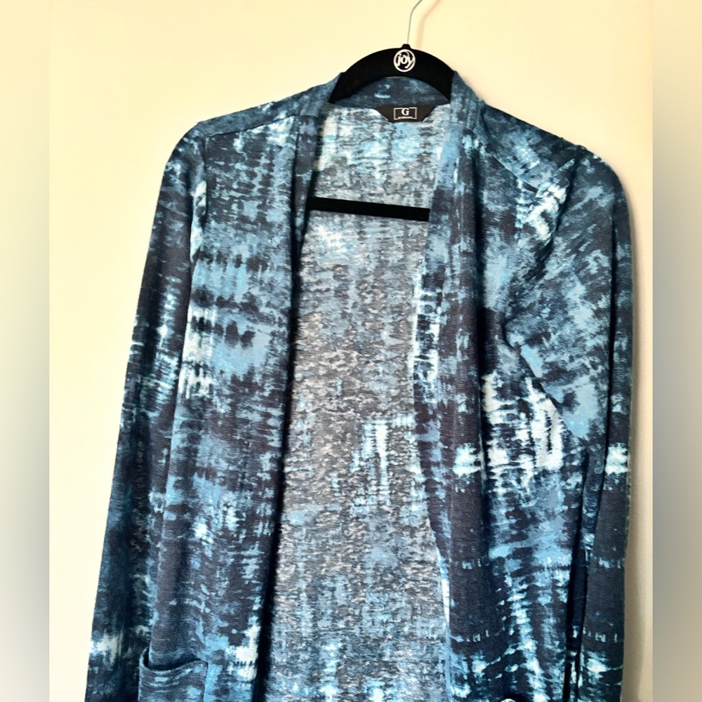 G by Giuliana Marbled Blue Cardigan - S